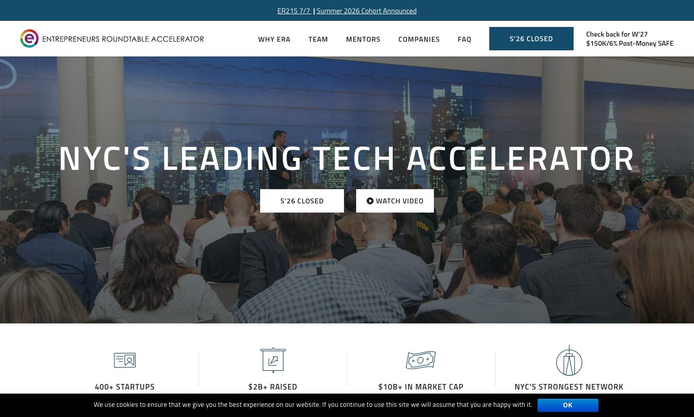 Entrepreneurs Roundtable Accelerator homepage