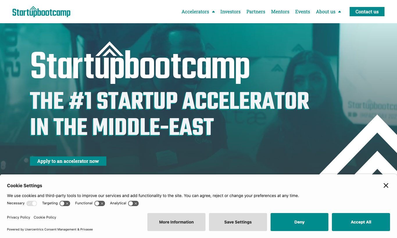 Startupbootcamp homepage