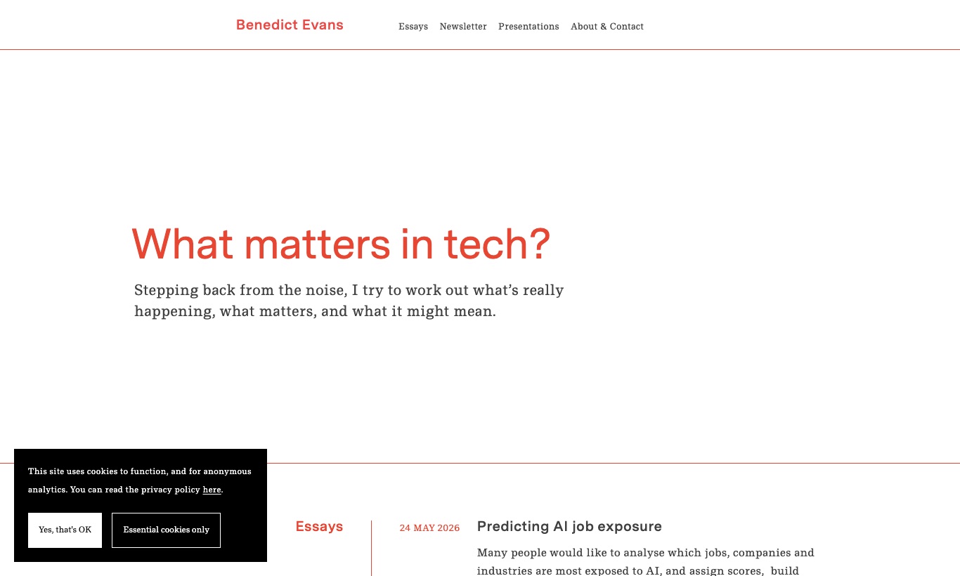 Benedict Evans newsletter
