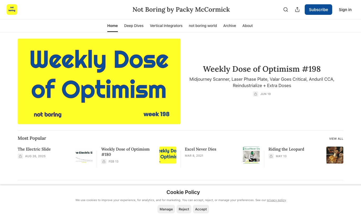 Not Boring newsletter