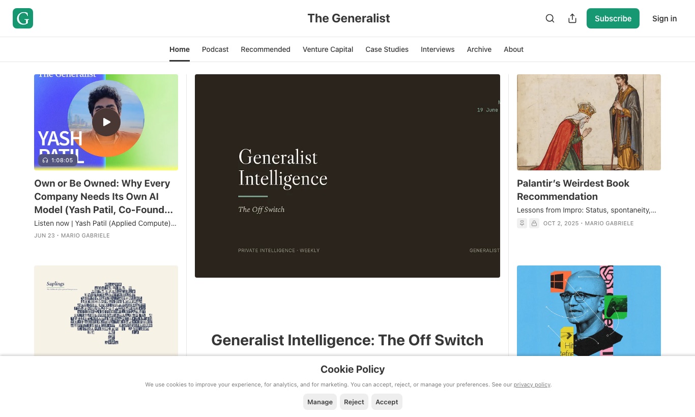 The Generalist newsletter