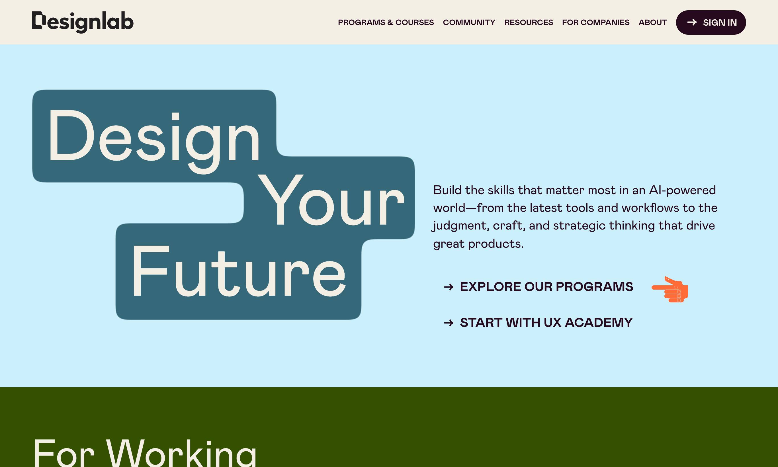 DesignLab homepage