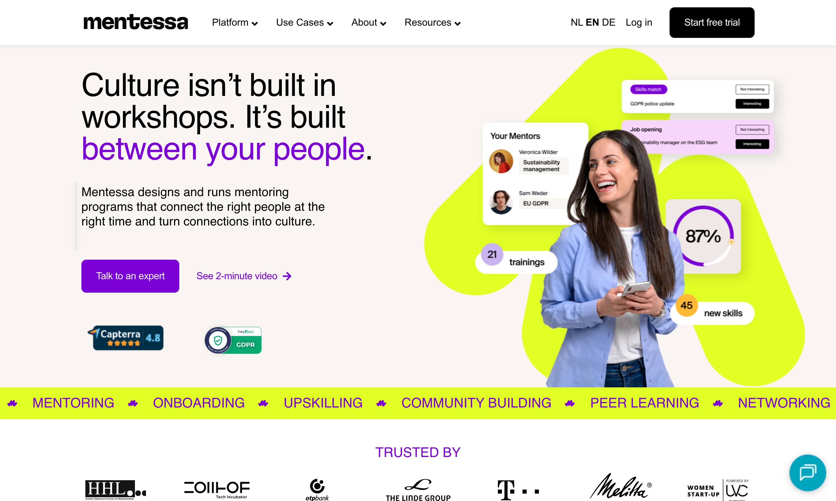 Mentessa homepage