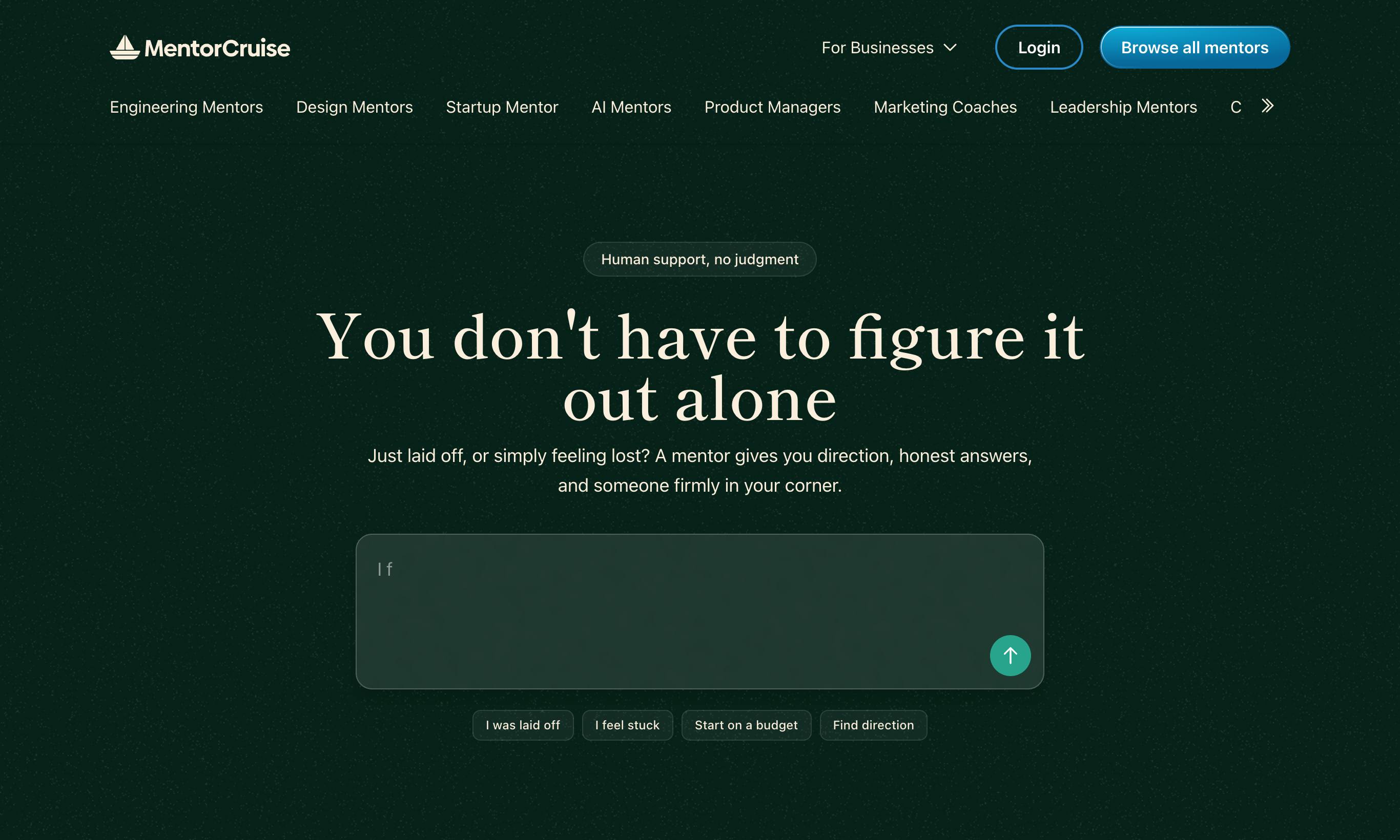 MentorCruise homepage