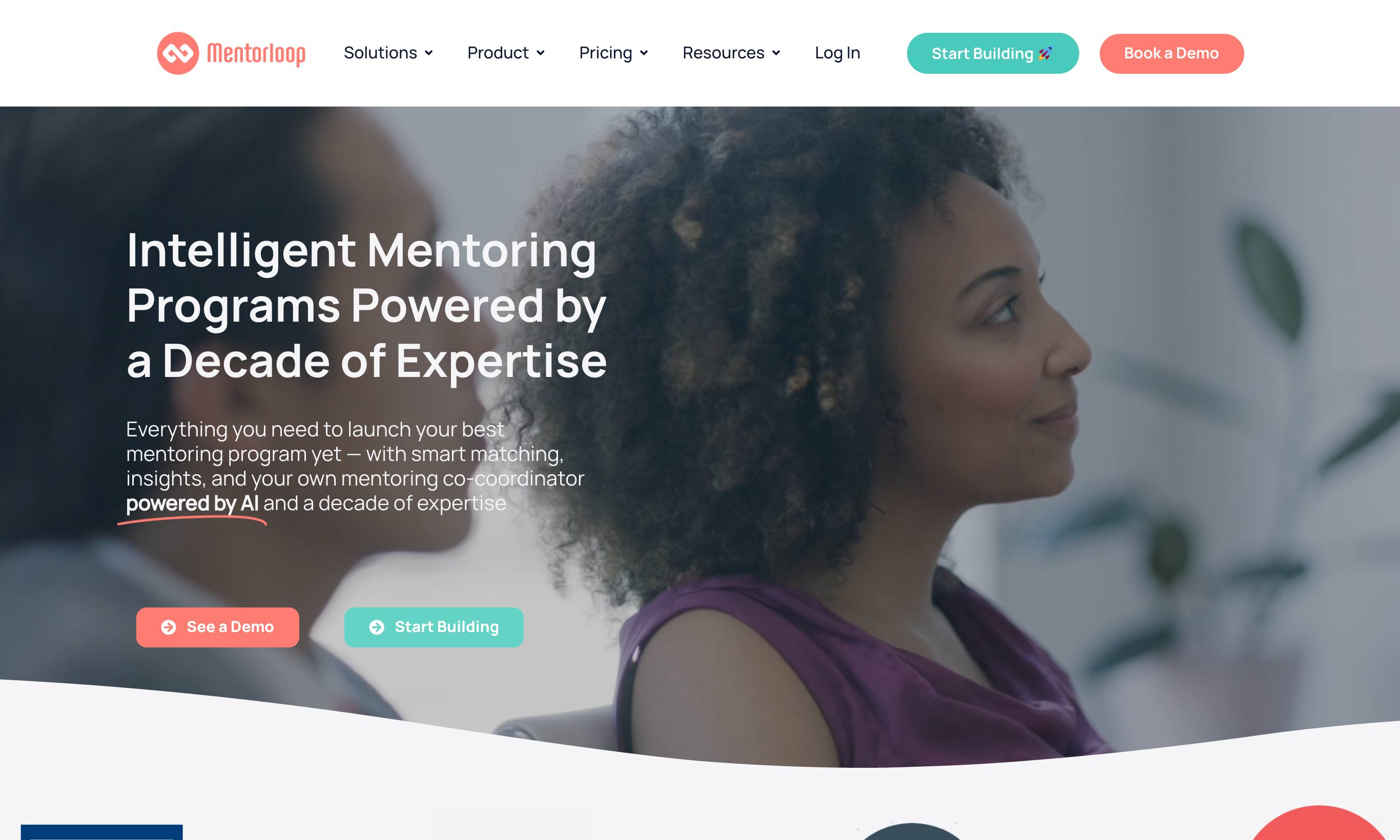Mentorloop homepage