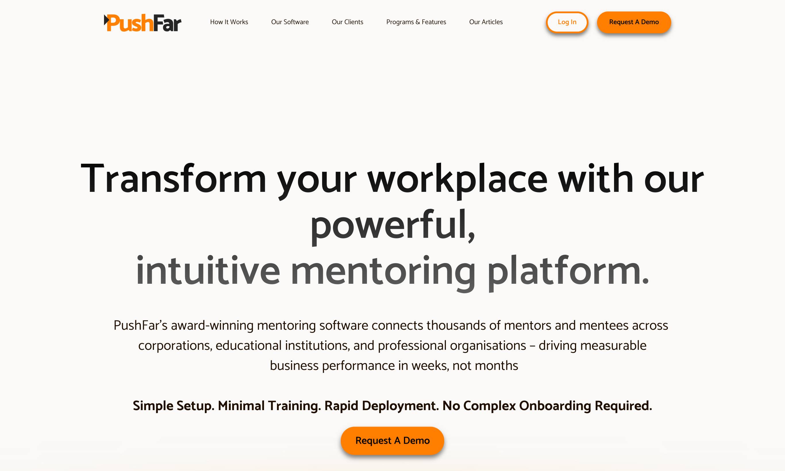 PUSHfar homepage