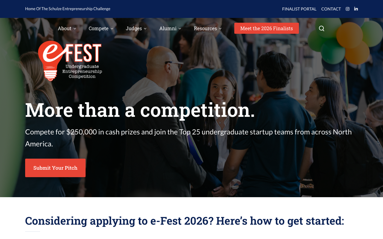 e-Fest (Schulze Entrepreneurship Challenge) website