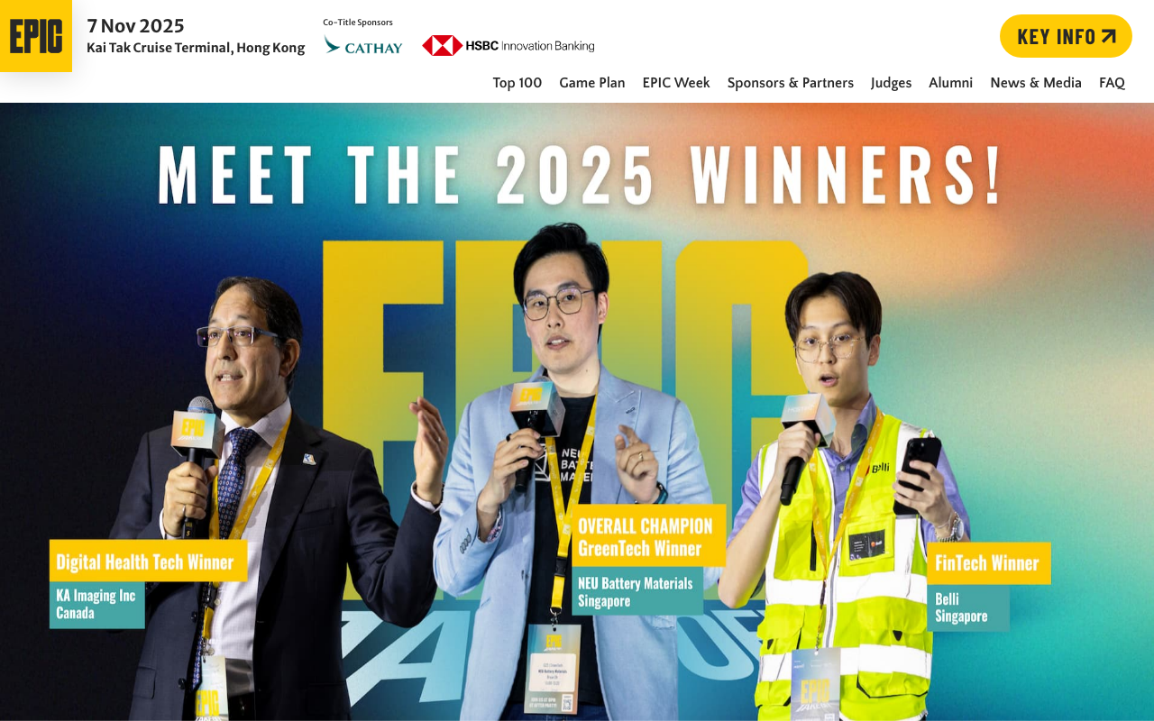Elevator Pitch Competition (EPiC) website