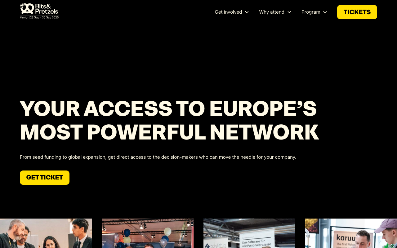 European Pitch Contest (Bits & Pretzels) website