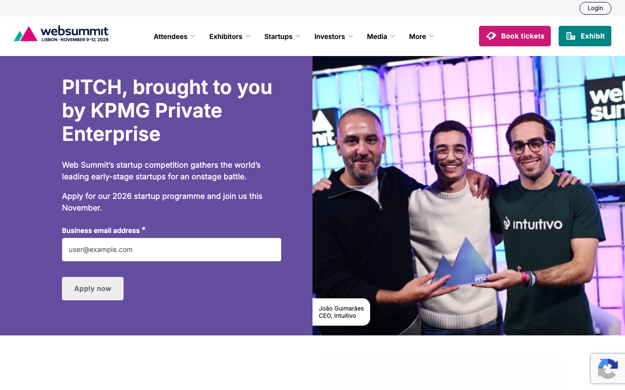 Web Summit (Lisbon) — PITCH website