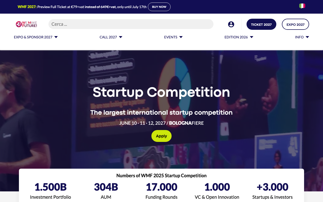 WMF — We Make Future Startup Competition website