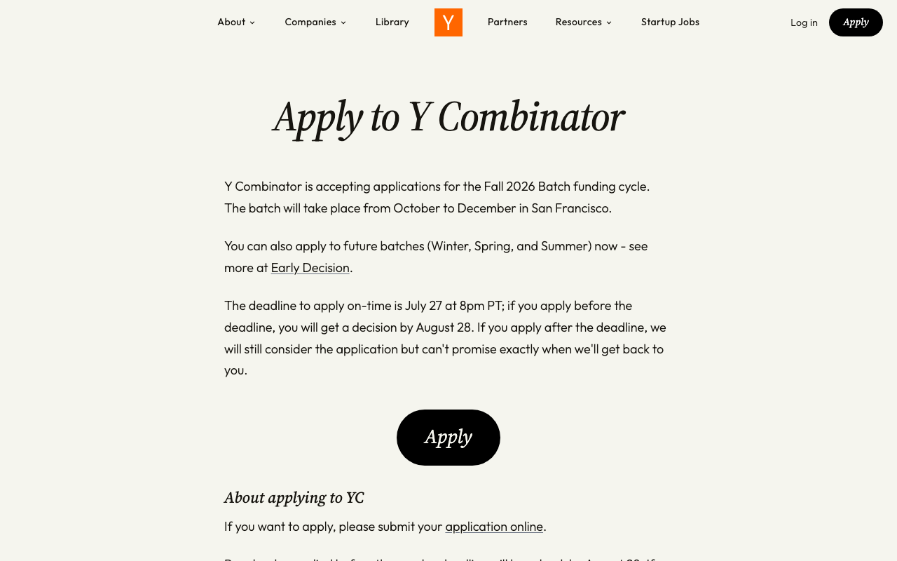 Y Combinator (accelerator with Demo Day) website