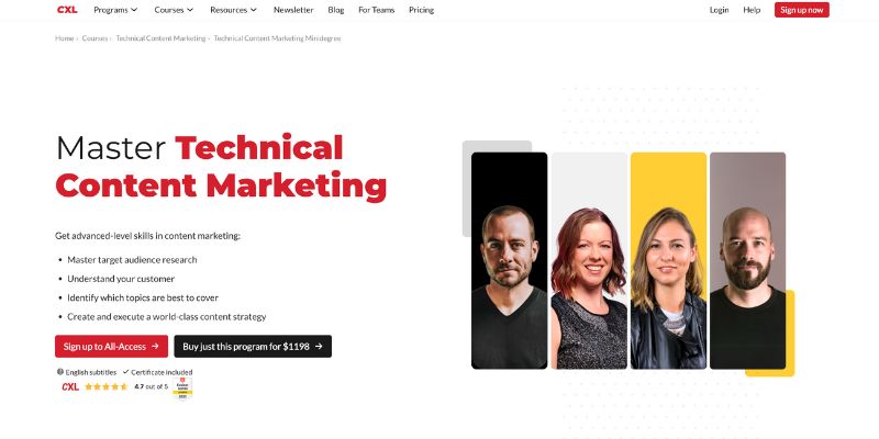 CXL – Technical Content Marketing Course 2025