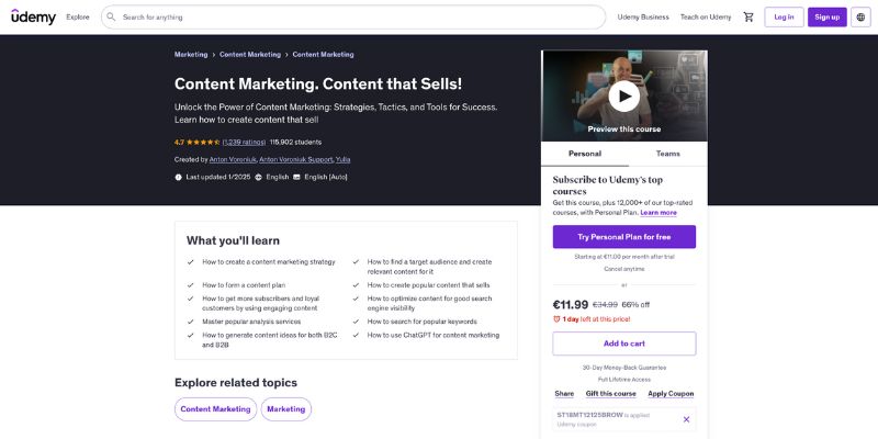 Udemy - Content Marketing Course 2025