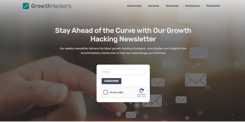 Growth Hackers Marketing Newsletter website