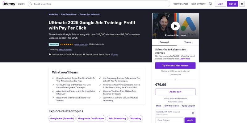 Udemy - Ultimate Google Ads Training 2025