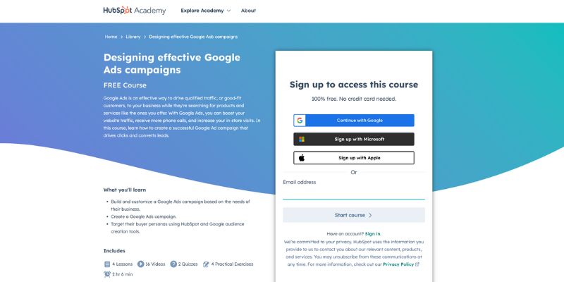 HubSpot Academy’s Free Google Ads Course 2025